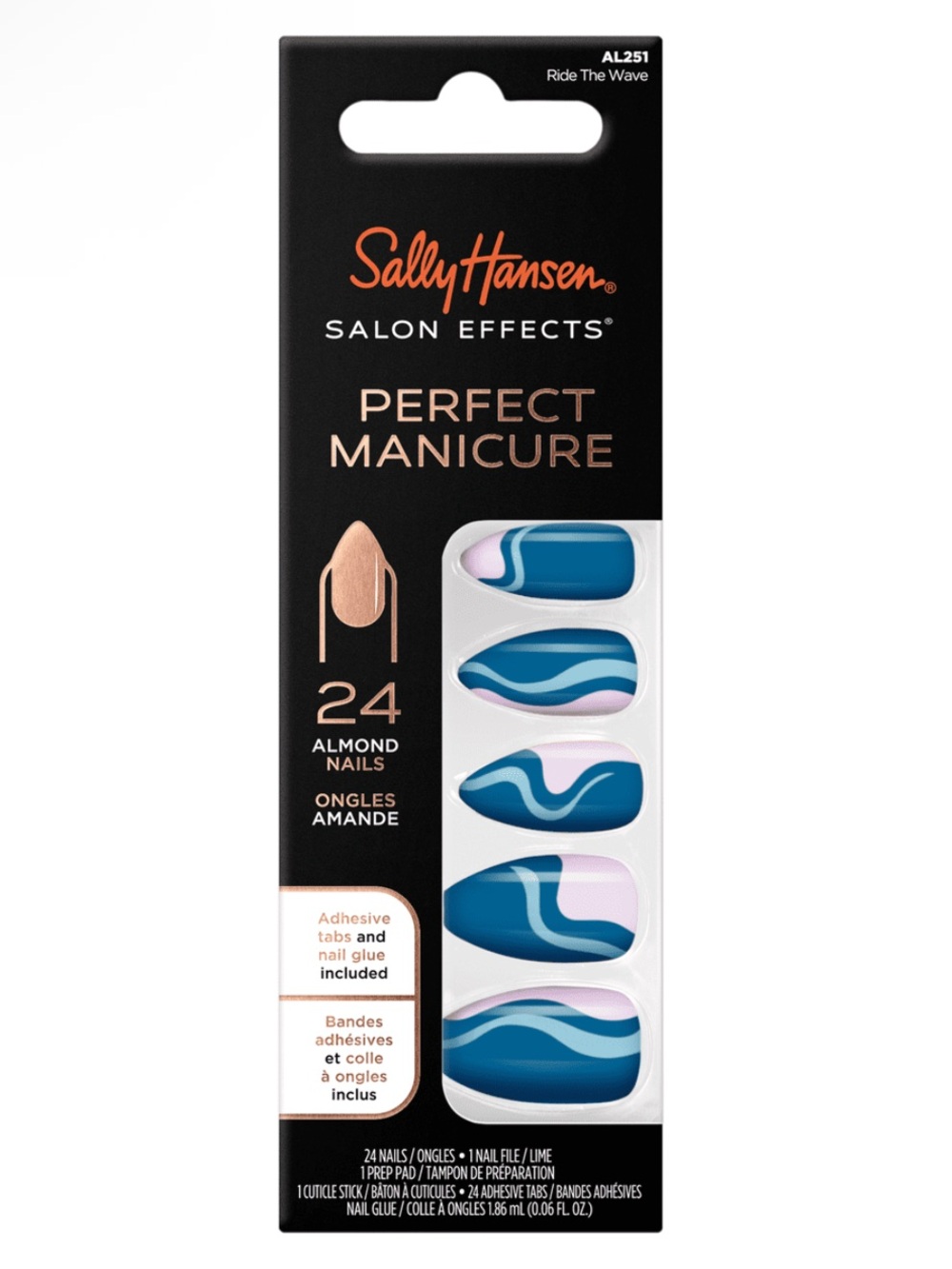 Sally Hansen Perfect Manicure Blue Swirl Almond Nails